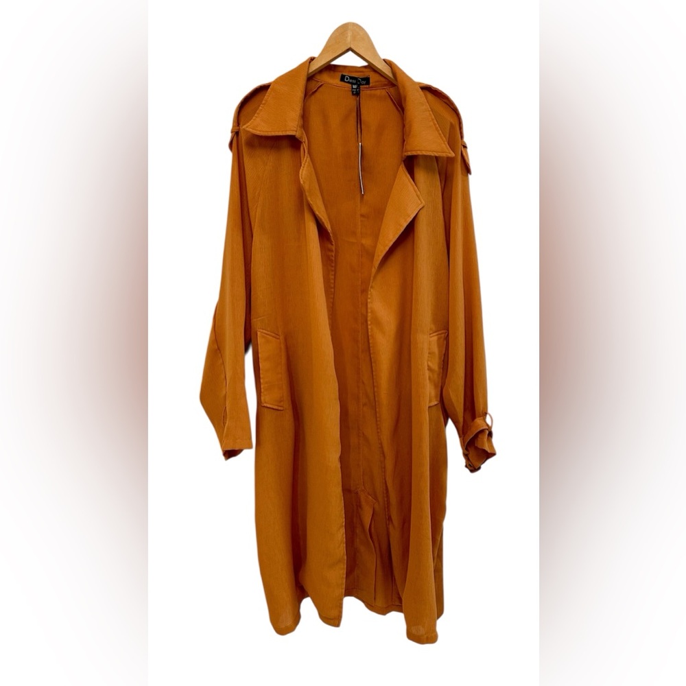 Mustard Yellow Kimono Duster Long Sheer LG Long Sleeve Sz. M/L